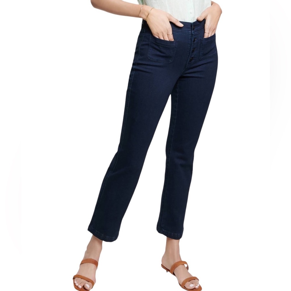 NYDJ High Rise Marilyn Ankle Lift Tuck Technology Button Fly Straight Leg Jeans